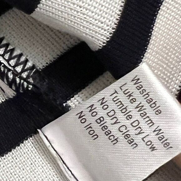 Ming Wang Women's PM Navy Blue White Striped Knit Cardigan Petite Nautical Sail - Picture 13 of 13